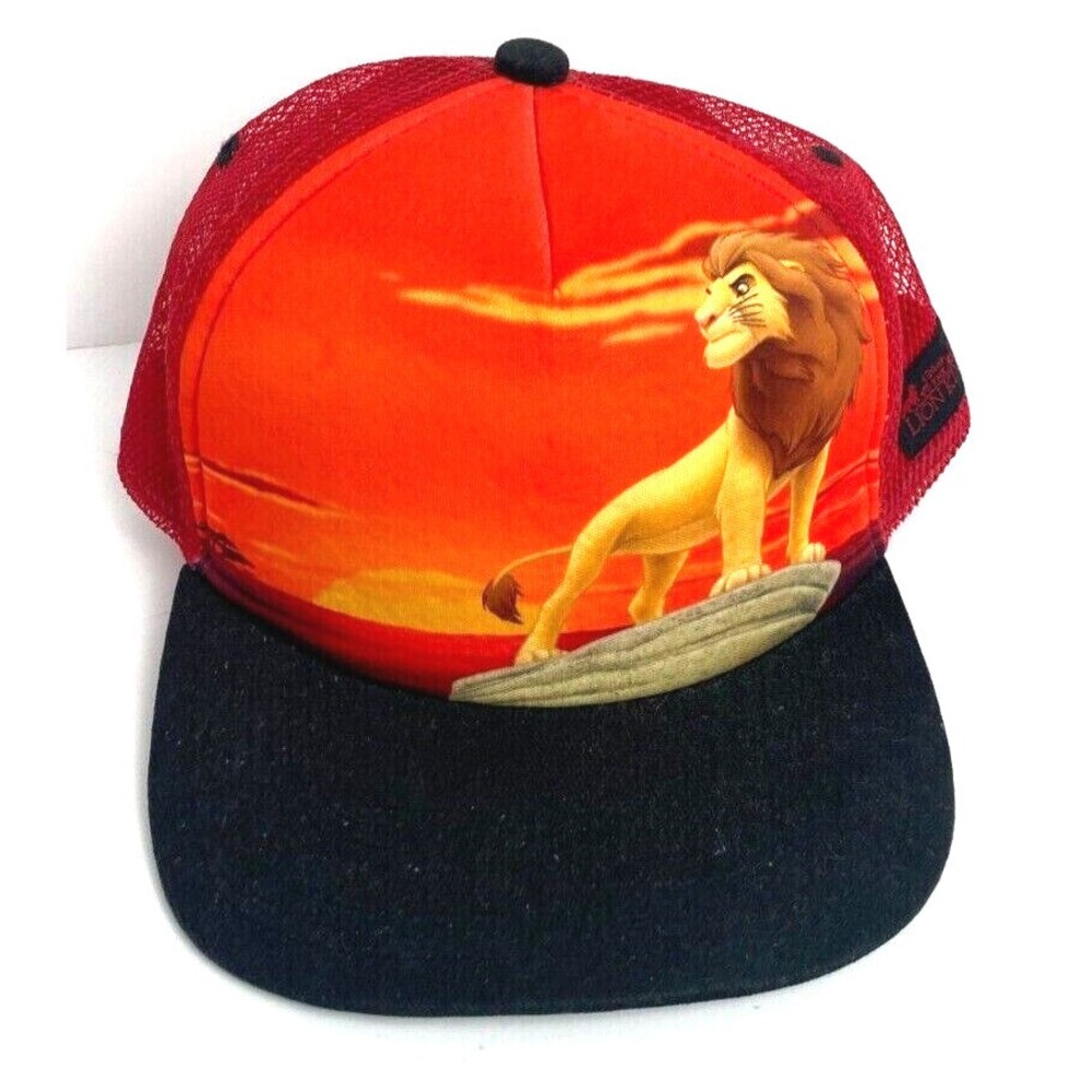 Disney‎ The Lion King Mufasa Red and Black Adjustable Snapback Mesh Cap